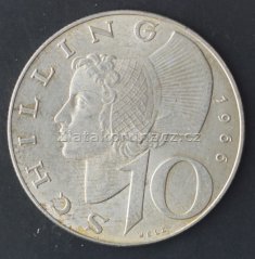 Rakousko - 10 schilling 1966