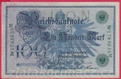 Německo - 100 mark 7.2.1908 - série M-zelená