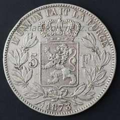 Belgie - 5 frank 1873 Belges