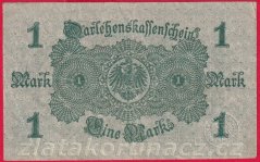 Německo - 1 mark 12.8.1914 - modrá pečeť č.25