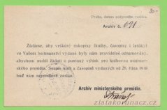 Československo - razítko Praha 11, poštovní lístek