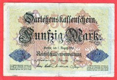 Německo - 50 mark 5.8.1914 - série E -6-m.číslovač