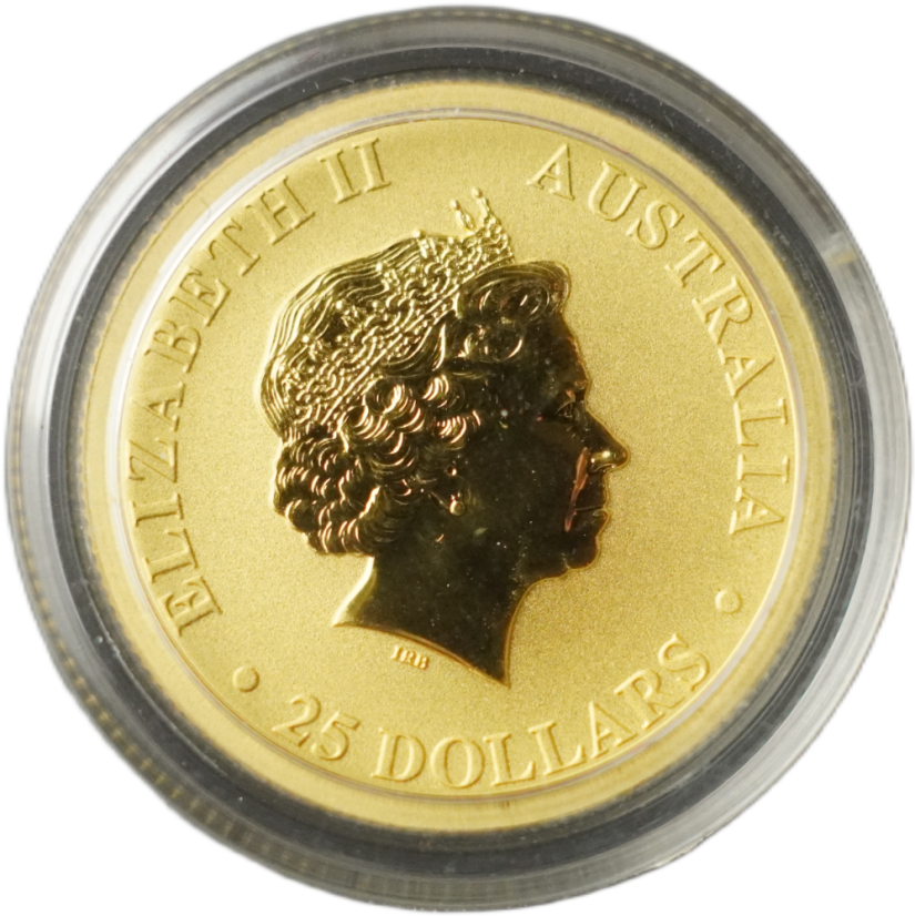 Zlatá mince Austrálie - 25 Dollars 2010 1/4 Oz Nugget Kangaroo Klokan