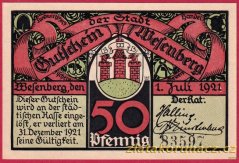 Wesenberg - 50 pfennig - 1921