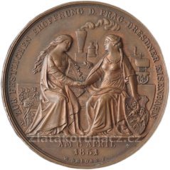 Otevření železniční tratě Praha - Drážďany 6.4.1851, Seidan