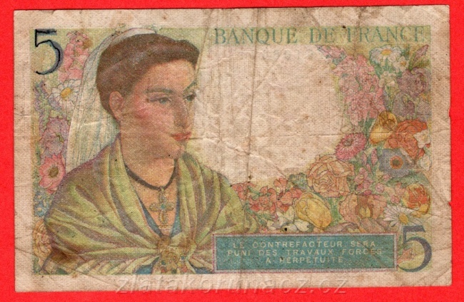 Francie - 5 Francs 5.8.1943