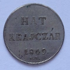 6 krejcar (hat krejcar) 1849 N.B.