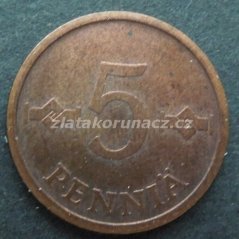 Finsko - 5 penniä 1974
