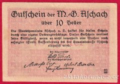 Aschach - 10 haléřů - 1920 - modrá