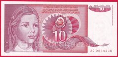 Jugoslávie - 10 Dinara 1990