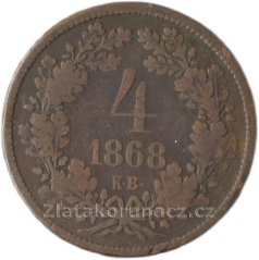 4 krejcar 1868 K.B.