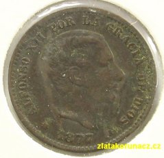 Španělsko - 5 centimos 1877  OM