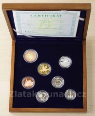 Sada mincí 2018 - proof - dřevěná etue