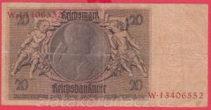 Německo - 20 Reichsmark 22.1.1929 - série W-X