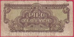 Polsko - 5 Zlotych 1944  Obowiazkowym...