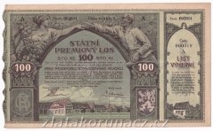 Los - 100 Kč - Státní prémiový los A - r.1921