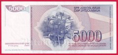 Jugoslávie - 5000 Dinara 1985