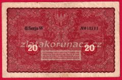 Polsko - 20 marek 1919- Série II., 1 písmena
