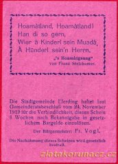 Eferding - 10 haléřů - 1919 - modrá