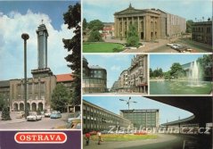 Ostrava - ulice, fontána, radnice