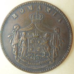 Rumunsko - 10 bani 1867 Heaton