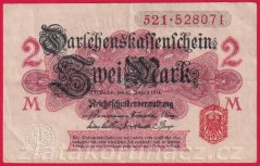 Německo - 2 mark 12.8.1914 - červená pečeť č.521