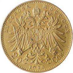 Zlatá mince Rakousko - Uhersko - 20 Koruna 1910