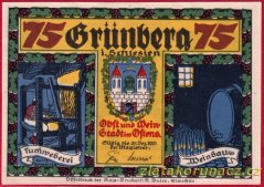 Grünberg - 75 pfennig - 1921 - vinný sklípek