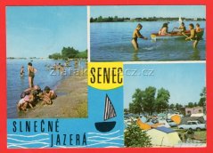Senec - děti, hrající si u jezera  i v jezeře