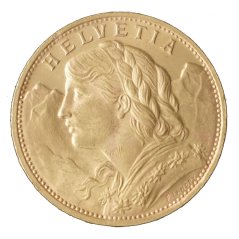 Zlatá mince Švýcarska - 20 Frank 1926 B
