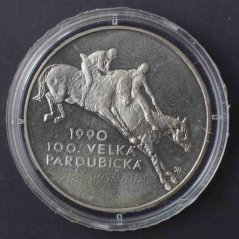 1990 - 100Kčs - Velká Pardubická  Proof - nevydaná