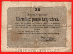 Maďarsko - 30 Pengö Krajezárra - 1849