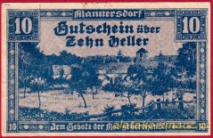 Mannersdorf - 10 haléřů - 1920