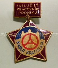 Zaslúžilý pracovník podniku Kabo Bratislava