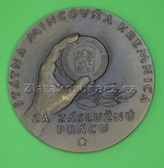 Štátna mincovňa Kremnica - za záslužnú prácu -bronzová