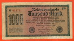 Německo - 1000 mark 15.9.1922 - série Q-BW
