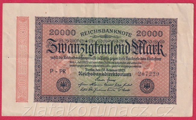 Německo - 20.000 mark 20.2.1923 - série P-PR