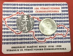 100. Výročí vzniku Československa - 10 Kč 1928 - Masaryk