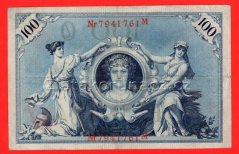 Německo - 100 mark 7.2.1908 - série M-červená
