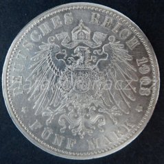 Německo - Baden - 5 marka 1908 G