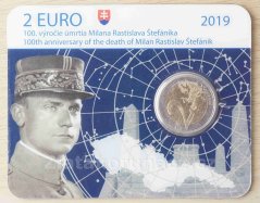 2019 - 2€ Milan Rastislav Štefánik - 100. výročí úmrtí - karta