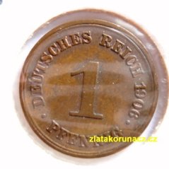 Německo - 1 Reich Pfennig 1906 E