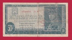 50 Kčs 1948 A 43,perf."S"