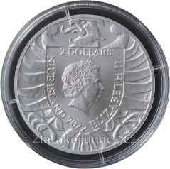 Stříbrná uncová investiční mince Český lev 2022 - Niue Island 2 dollars