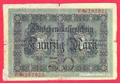 Německo - 50 mark 5.8.1914 - série Y -6-m.číslovač