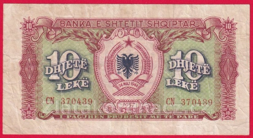 Albánie - 10 Lekë 1957