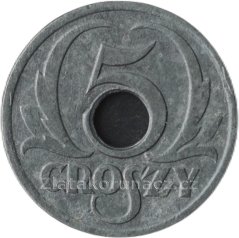 Polsko - 5 groszy 1939 zinek