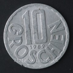 Rakousko - 10 groschen 1969