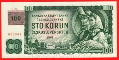 Česká republika - 100 korun 1961 kolek G 82