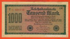 Německo - 1000 mark 15.9.1922 - série T-OE